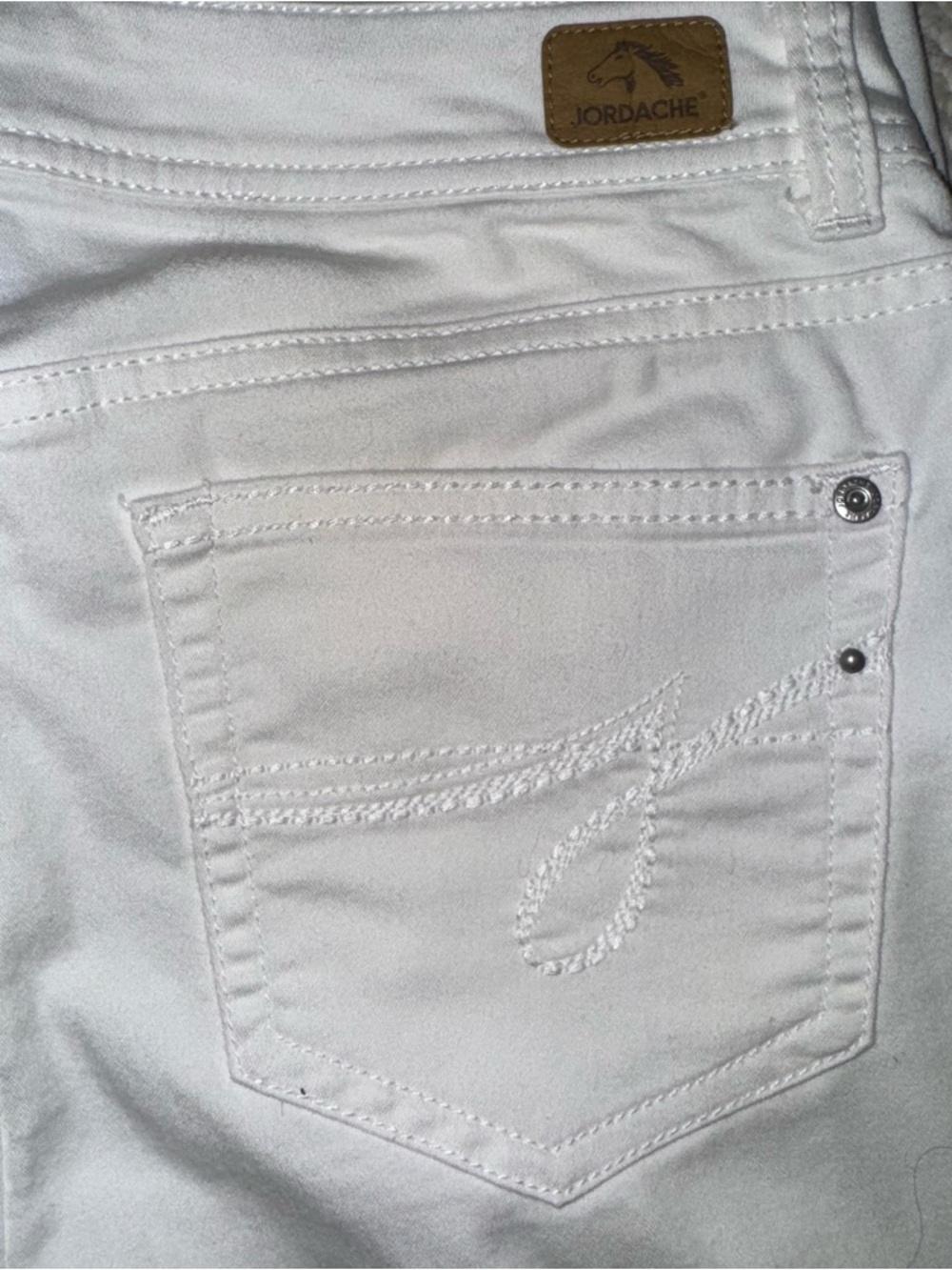 White Jordache Extra Stretch Skinny Jeans, Sz 8 - Picture 7 of 10